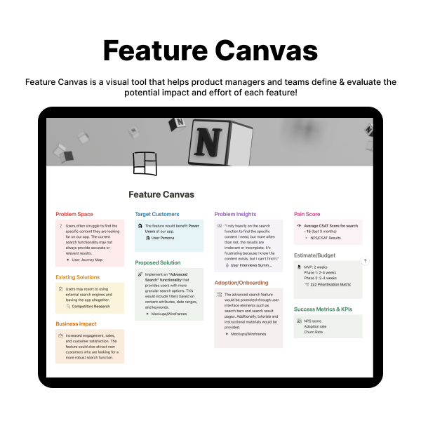 Feature Canvas - Notion Template! image